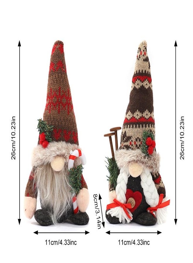 HEPOVER Christmas Gnome Decoration Plush with Gingerbread Pinecone Ponytail，Nordic Handmade Xmas Scandinavian Tomte，Resin Tree Centerpieces for Desk Shelf Fireplace Winter Holiday Christmas Decor - Image 4